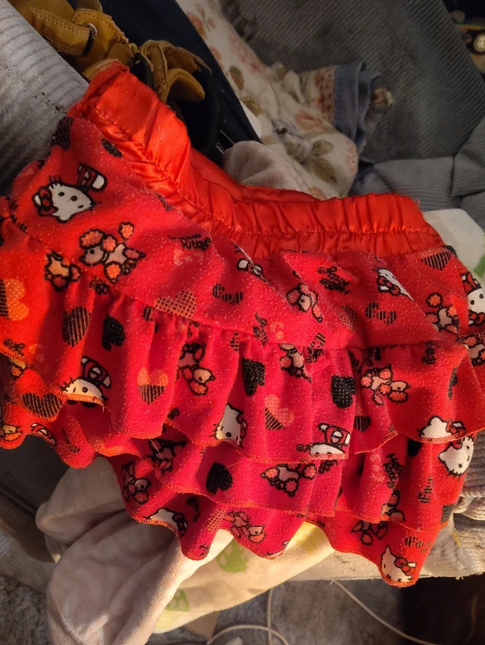 Hello Kitty Bright Red Ruffle Diaper Cover with Character Print Skort Toddler 5T